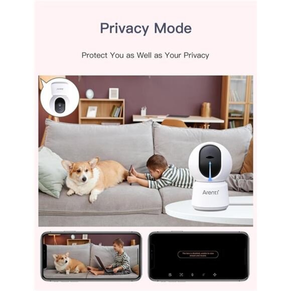 5ghz WiFi Security Camera Indoor, 4MP Plug-in Pet Dog Camera with Phone App - Picture 5 of 7